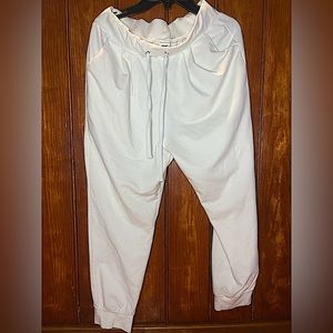 White Baggy Hiphop Sweat Pants.ADULT SMALL